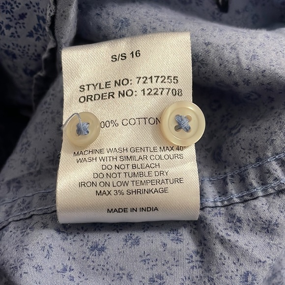 Blue Button Up Shirt - Henry Choice Small Fitted Shirt - Picture 4 of 4